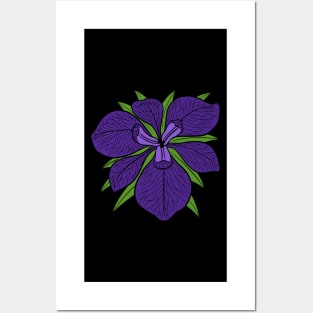 Purple Iris Flower Posters and Art